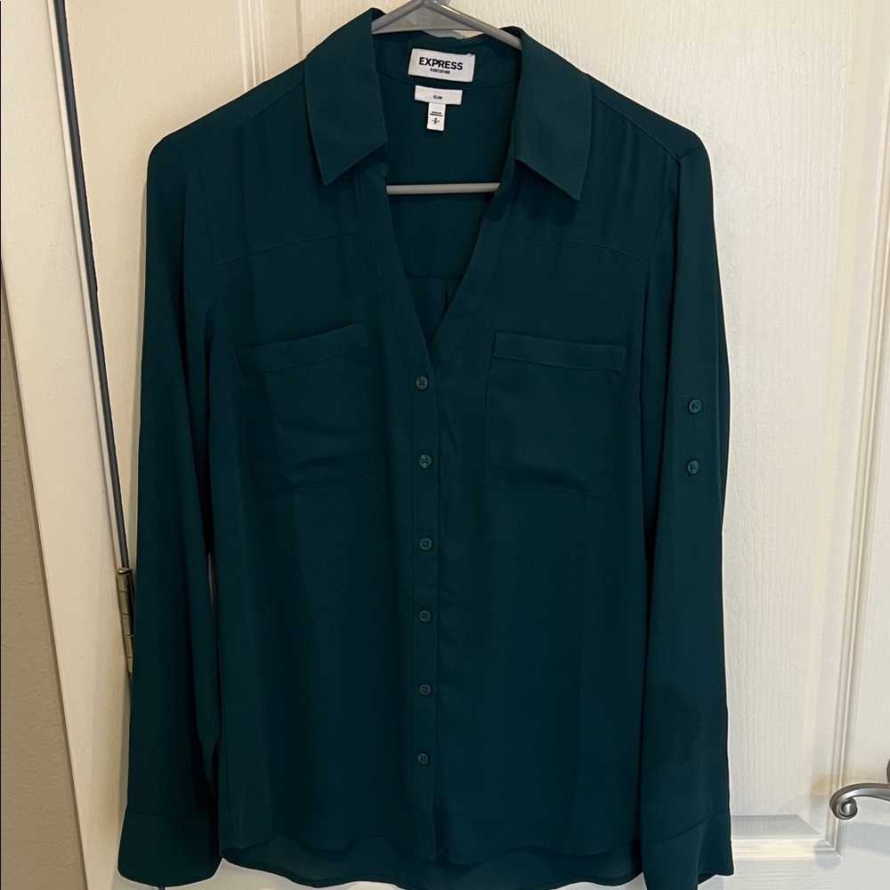 Express Portofino Slim Dark Green Shirt